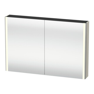 Duravit XSquare Armoire miroir universelle 120x80x15,5 cm, taupe, 2 portes, LED
