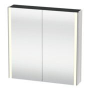 Duravit XSquare Armoire miroir universelle 80x80x15,5 cm, blanc brillant, 2 portes, LED