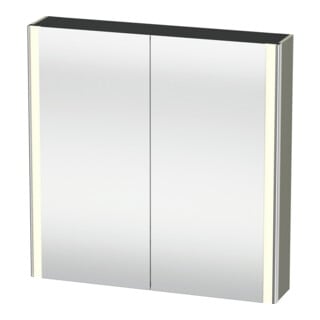Duravit XSquare Armoire miroir universelle 80x80x15,5 cm, st-g s-mat, 2 portes, LED
