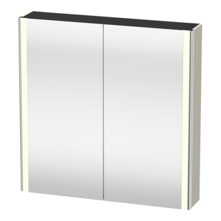 Duravit XSquare Armoire miroir universelle 80x80x15,5 cm, taupe, 2 portes, LED
