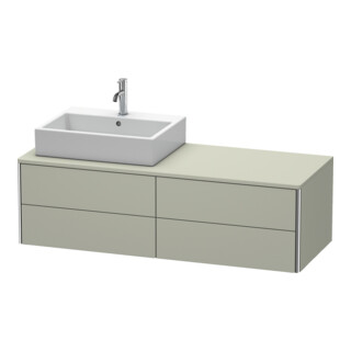 Duravit XSquare Meuble sous lavabo 140x54,8x40 cm, 4 tiroirs, blanc laqué, Taupe satinée