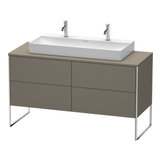 Duravit XSquare Meuble sous lavabo 140x54,8x77,8 cm, 4 tiroirs, gris mat