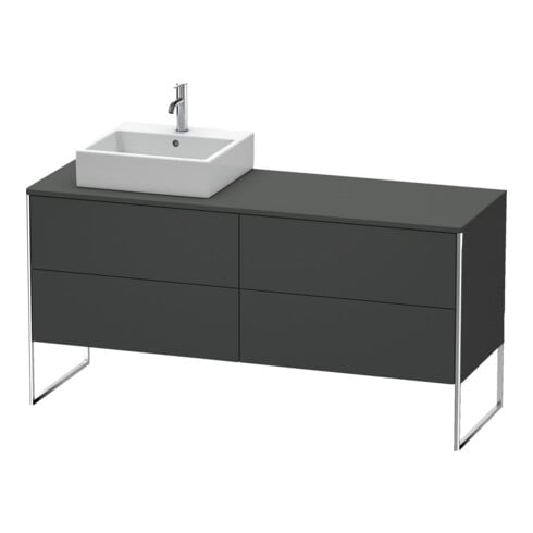 Duravit XSquare Meuble sous lavabo 160x54,8x77,8 cm, 4 tiroirs, st, B g, graph m