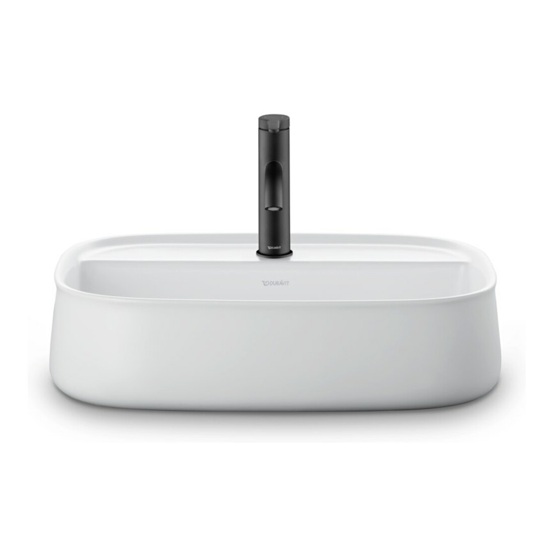 Duravit Zencha lavabo à poser 55x39 cm, avec trop-plein, blanc mat s-matt