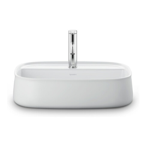 Duravit Zencha lavabo à poser 55x39 cm, avec trop-plein, blanc mat s-matt