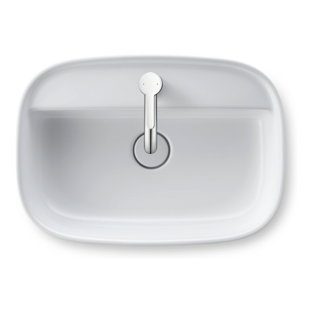 Duravit Zencha lavabo à poser 55x39 cm, avec trop-plein, blanc mat s-matt