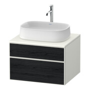 Duravit Zencha Meuble sous lavabo 65x55 cm, 1 tiroir, blanc mat/bois, système coulissant