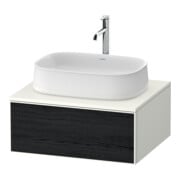 Duravit Zencha Meuble sous lavabo 65x55 cm, 1 tiroir, blanc mat/noir mat, système coulissant-1