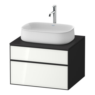 Duravit Zencha meuble sous-lavabo 65x55cm, 1 tiroir, gris avec poignée, système coulissant