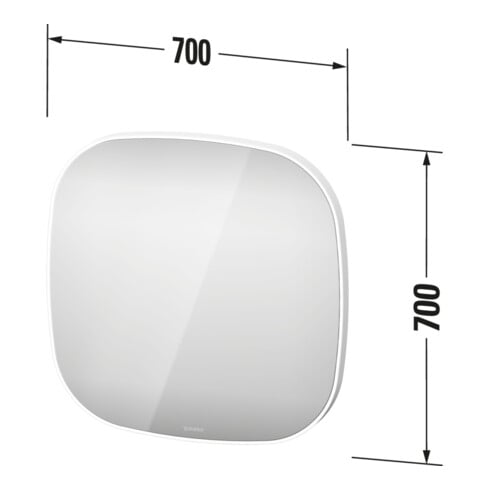 Duravit Zencha miroir lumineux 70x70x5cm, 29 W, LED, blanc, Hz.