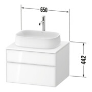 Duravit Zencha Sous-meuble lavabo 65x55 cm, 1 tiroir, E na/we m, k Einr-Sys-3
