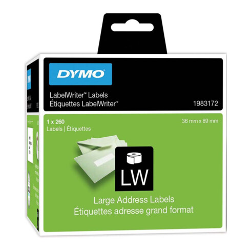 Dymo Etiketten B36xL89mm voor Labelwriter 450/400/320/310 2xRL