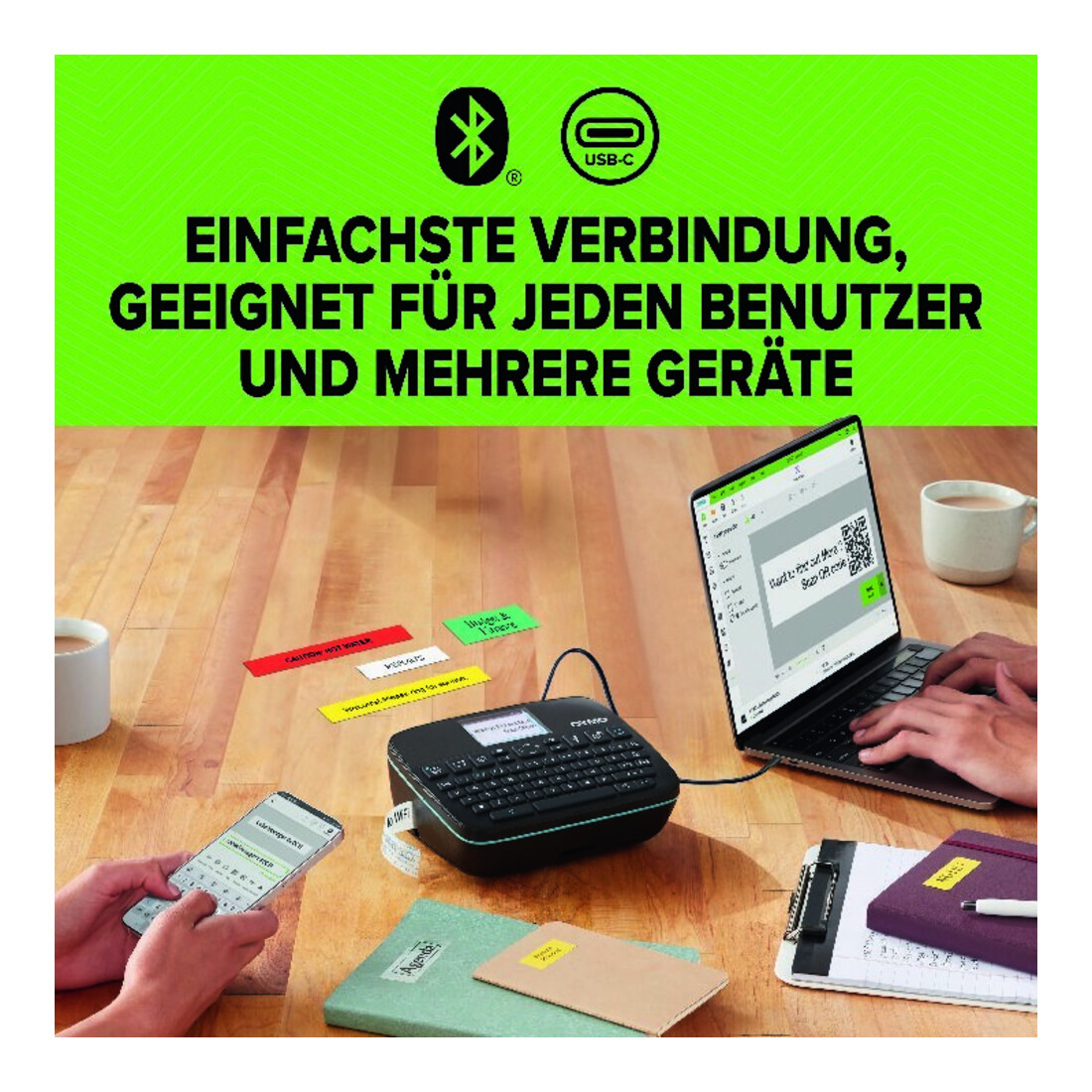 DYMO LabelManager Exectiv 640 CB rubans D1 jusqu’à 24 mm avec batterie Li-Ion, Bluetooth