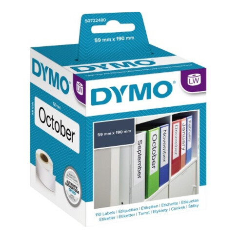 DYMO Ordneretikett S0722480 für LabelWriter 190x59mm ws 110 St./Rl.