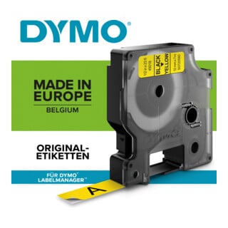Ruban de marquage l. de bande 12 mm L. de ruban 7 m standard noir sur jaune DYMO