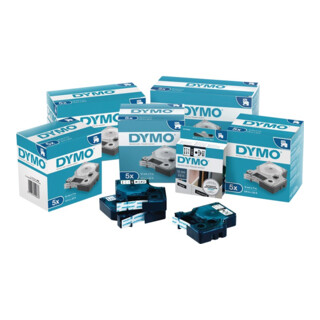 Dymo Schriftband B.12mm/L.7m sw auf transp.