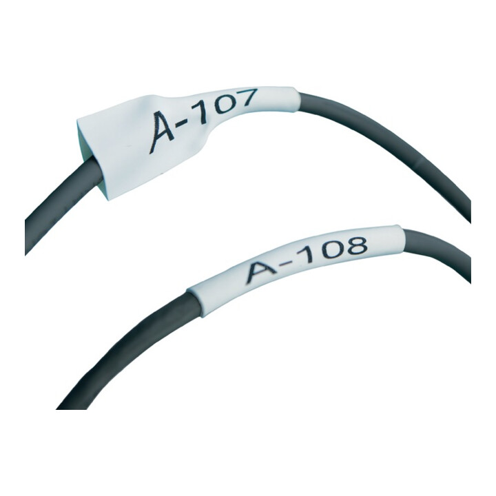 Dymo Schriftband B.19mm L.1,5m Schrumpfschlauch schwarz auf weiß
