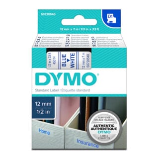 DYMO Schriftband D1 45014 blau/weiß 12mmx7m