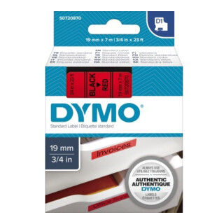 DYMO Schriftbandkassette D1 S0720870 19mmx7m sw auf rt