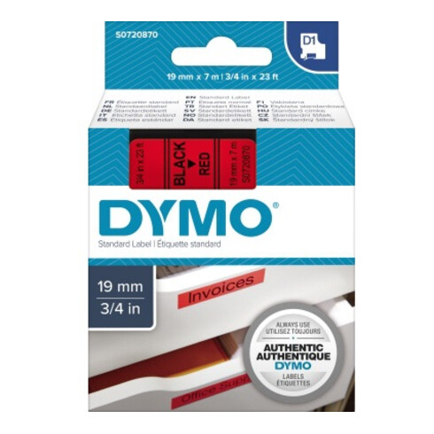 DYMO tape cassette D1 S0720870 19mmx7m bw op rt