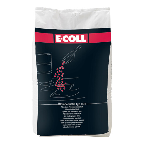 E-COLL Absorbant d’huile, type III/R, sac 30L, fin