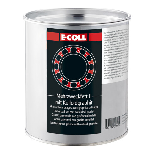 E-COLL Graisse polyvalente II, graphitée 1kg boîte sans plomb