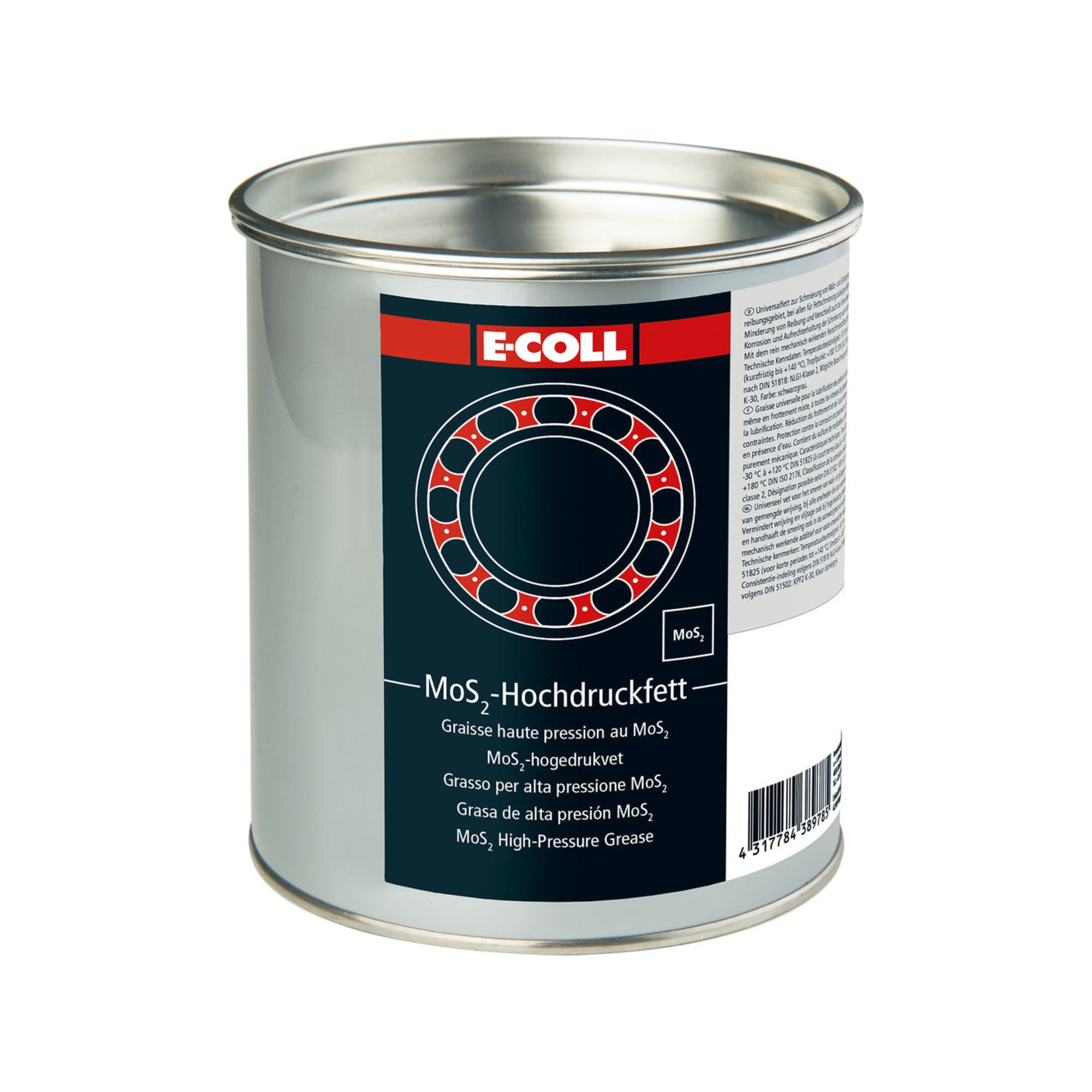 E-COLL MoS2-Hochdruck-Haftfett 1kg schwarz/grau