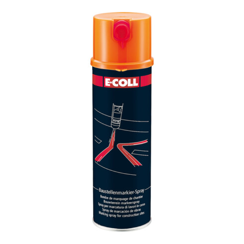 E-COLL Spray de marquage chantier 500ml orange