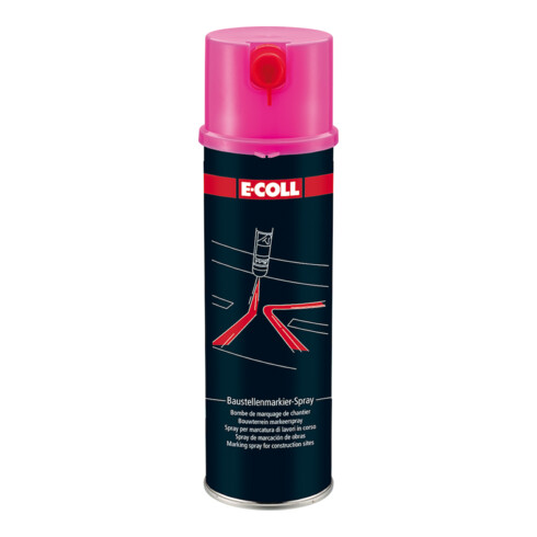 E-COLL Spray de marquage chantier 500ml rose