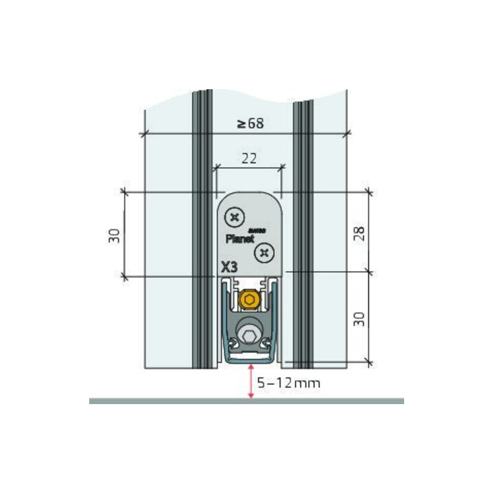 E/D/E Absenkdichtung Planet X3 kürzbar