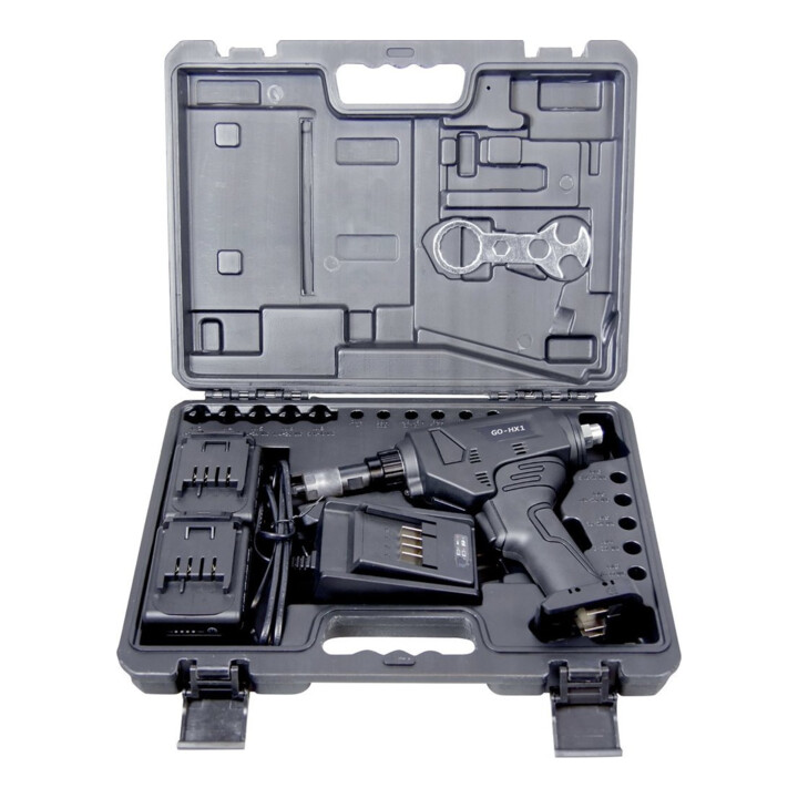 E/D/E Akku-Sechskant-Stanzgerät GO-HX 1 2Ah 36W im Koffer 2xAkku Laderät M4-8