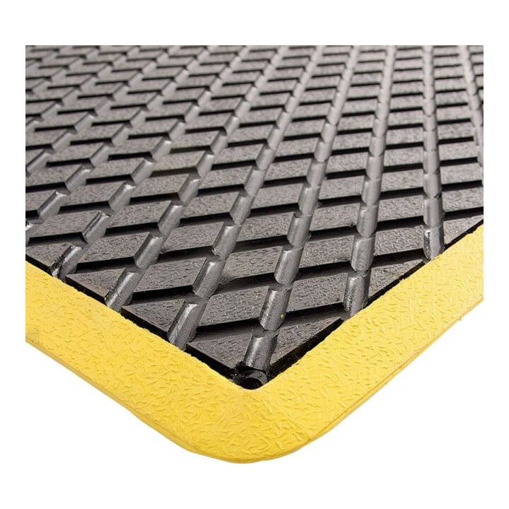 E/D/E Anti-Ermüdungsmatte SBR/NR 11mm schwarz diamantprofil gelbe Kante