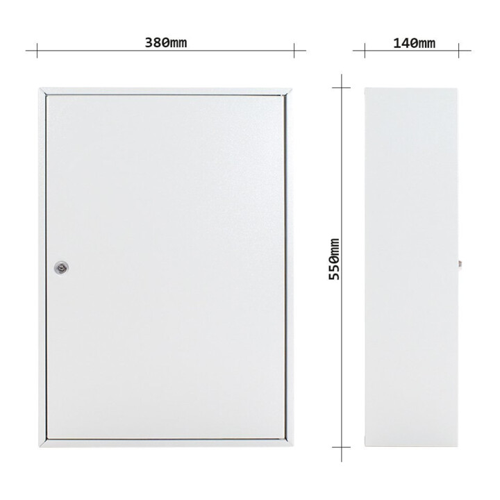 E/D/E Armoire à clés S 150 serrure à cylindre gris clair 550 × 380 × 140 mm
