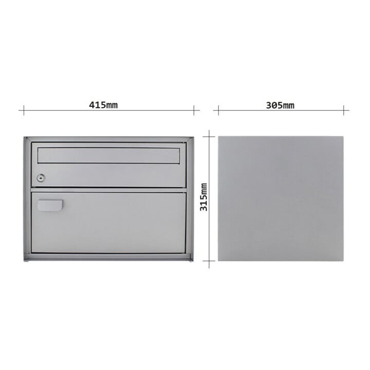 E/D/E Briefkasten Edelweiss T04642 silber Zylinderschloss