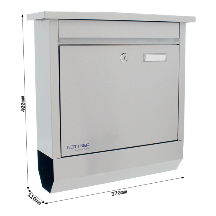 E/D/E Briefkasten Lettero Inox T06329 Zylinderschloss Edelstahl