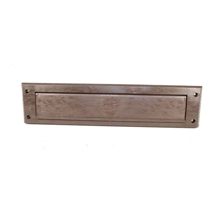 E/D/E Briefkasteneinwurf Klappe Bürste Aluminium braun 345 x 82 x 12mm