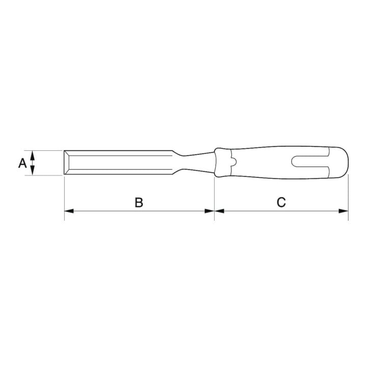 E/D/E Burin creux 10 x 158 mm manche 2 composants