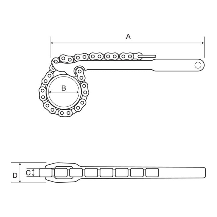 E/D/E Clé à chaîne 110 mm