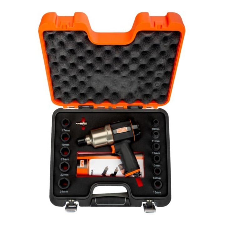 E/D/E Clé à chocs Set Bp815 1/2" avec embouts 10-24 mm 1/4" V