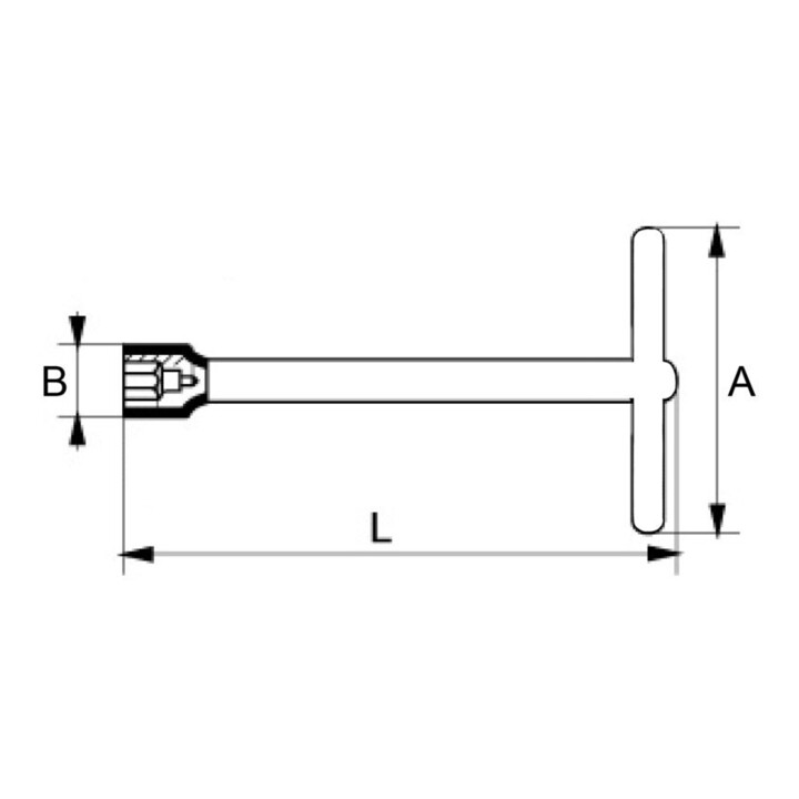 E/D/E Clé à douille isolée, manche en T, 6 pans 10 mm