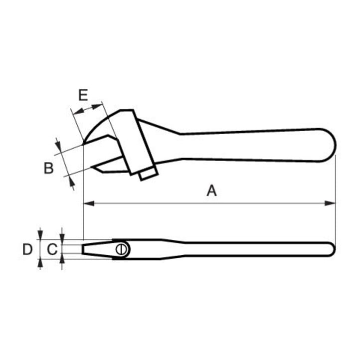 E/D/E Clé à molette isolée SW 29 mm 205 mm