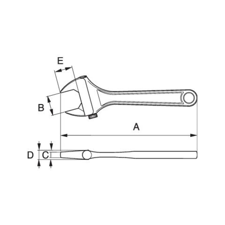 E/D/E Clé à molette réglable latéralement 6" 155 mm