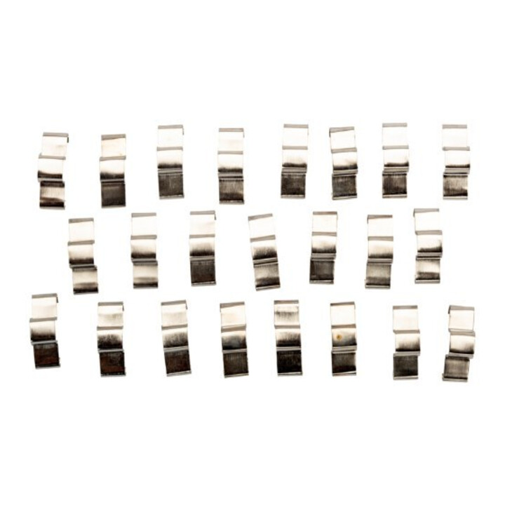 E/D/E Clips métalliques 1/4" Inserts Rail-187 264 en acier ressort nickelé