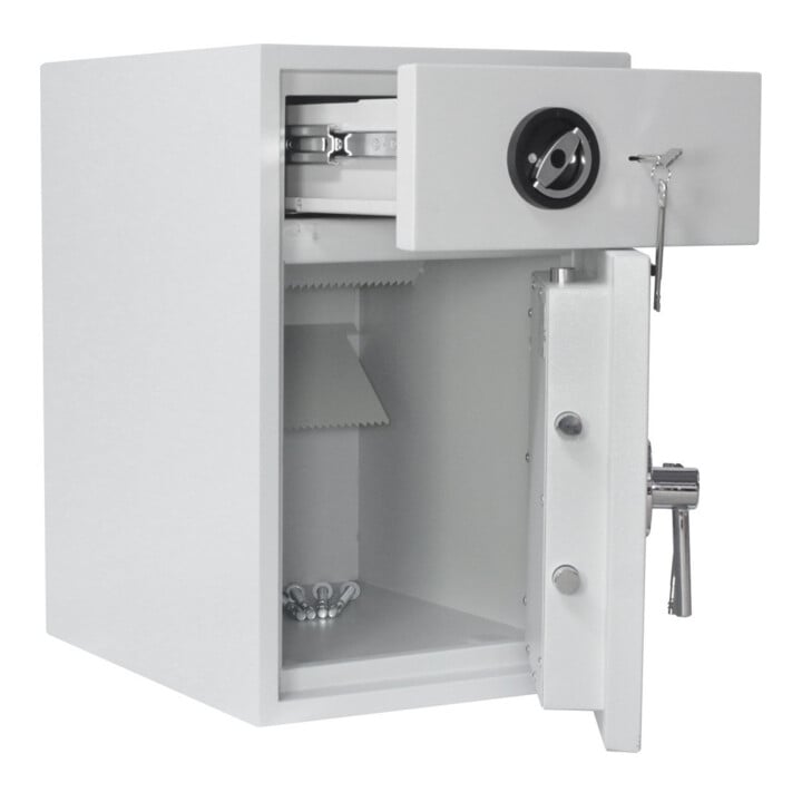 E/D/E Coffre-fort d’insertion pour meubles D1 65 serrure à double panneton gris clair
