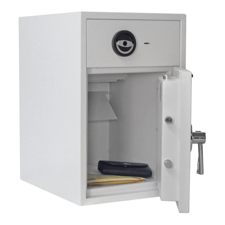 E/D/E Coffre-fort d’insertion pour meubles D1 65 serrure à double panneton gris clair