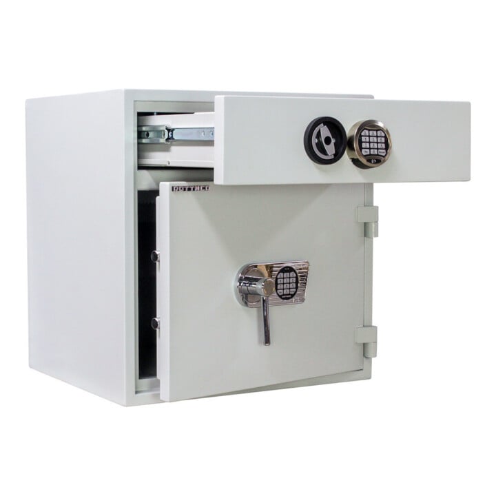 E/D/E Coffre-fort d’insertion pour meubles D1-70 serrure électronique gris clair