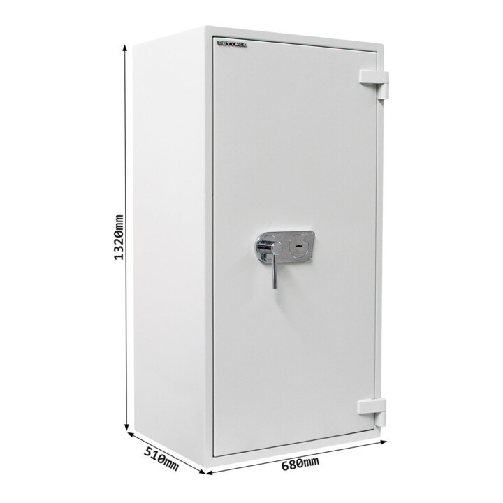 E/D/E Coffre-fort ignifuge Diamant PO130 serrure à double panneton gris clair