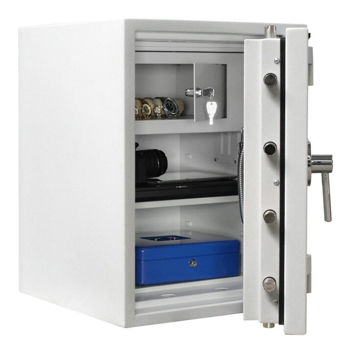 E/D/E Coffre-fort ignifuge DO65 Diamant Super Premium serrure électronique gris clair 70 l