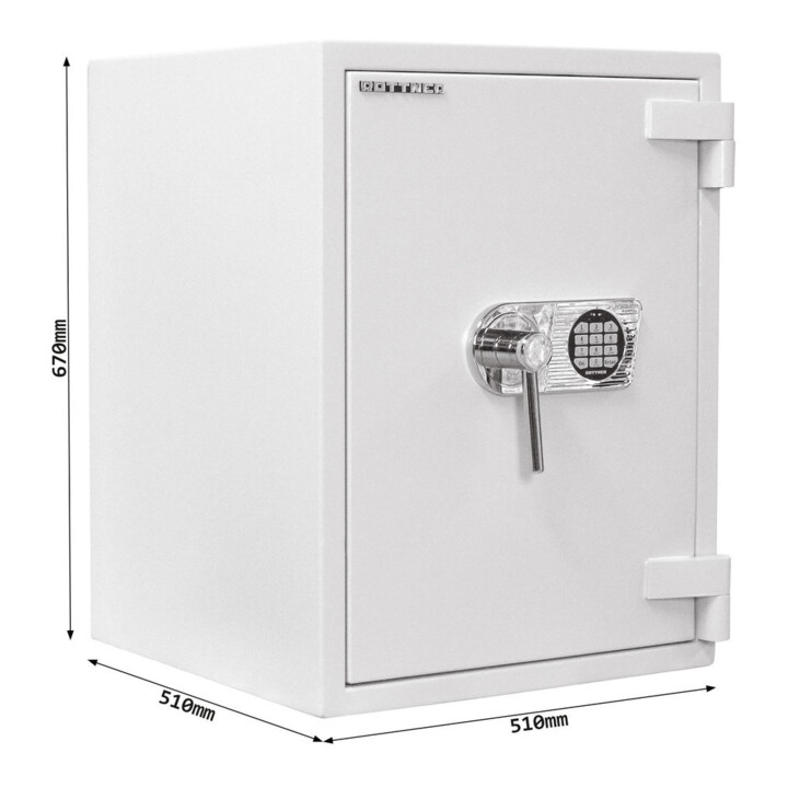 E/D/E Coffre-fort ignifuge DO65 Diamant Super Premium serrure électronique gris clair 70 l