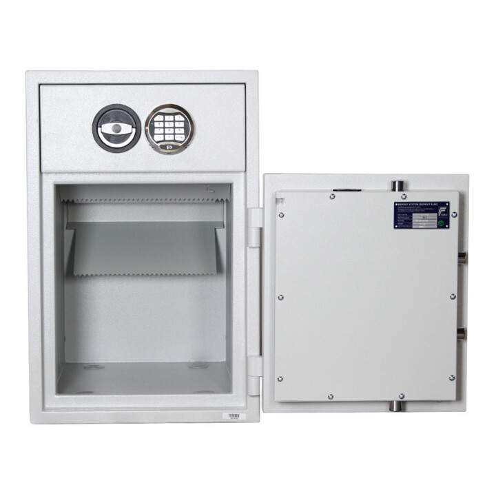 E/D/E Coffre-fort meuble D1 65 serrure électronique gris clair